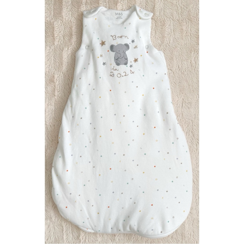 NEW M&S Pure Cotton Born in 2024 2.5 Tog Sleeping Bag